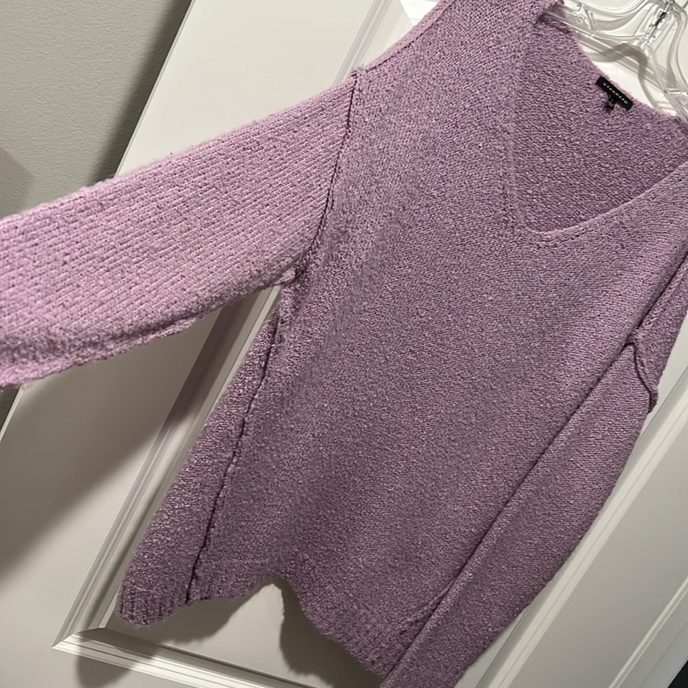 Cozy Lavender V-Neck Sweater Tunic Top